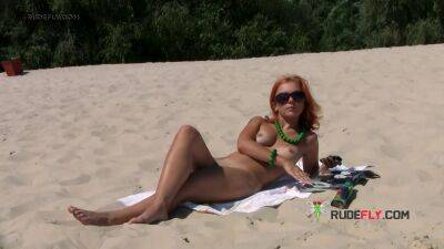 Skinny young nudist babes enjoy a sunny day at the beach - hclips.com