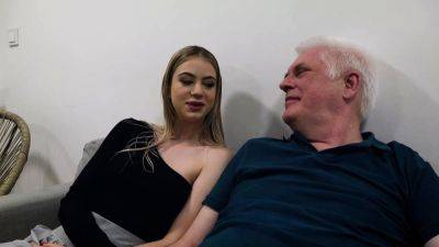 Two beautiful young pussies have nice threesome with grandpa - drtuber.com
