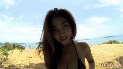Young Thai Girl With Huge Natural Boobs Fucks Outdoors - upornia.com - Thailand
