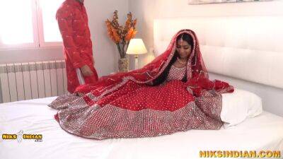 Desi Virgin Bride Fucked Hard on Suhagraat by Her Husband - hclips.com - India