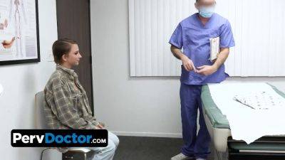 Young patient with small boobs begs for Oliver's special treatment & gets her pussy licked in office - sexu.com